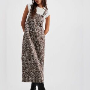 Free People Brown Floral Midi Dress